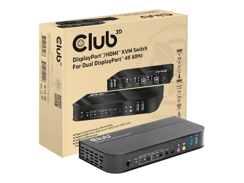 Club 3D CSV-7210 - Switch KVM/Audio - 2 x KVM/Audio