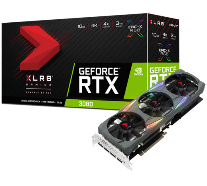 Vorschau: PNY GeForce RTX 3080 XLR8 Gaming REVEL EPIC-X RGB Triple Fan LHR 10GB PCIe 4.0