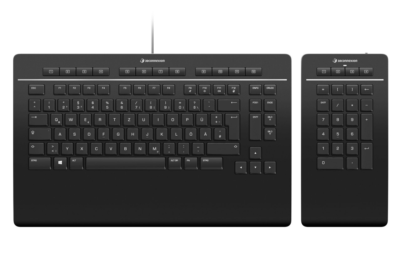 Preview: 3Dconnexion Keyboard Pro with Numpad, US-International (QWERTY)